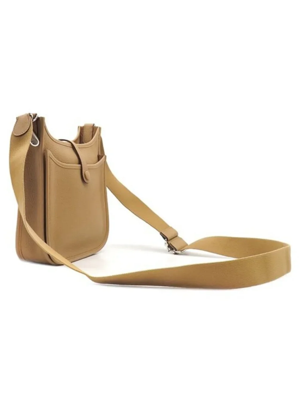 Hermes Shoulder Bag Evelyne 3 23 Taurillon Clemence Biscuit Silver Brown